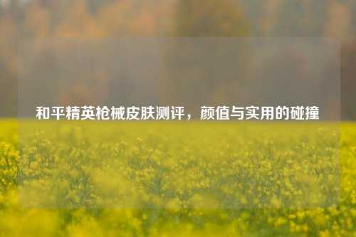 和平精英枪械皮肤测评，颜值与实用的碰撞