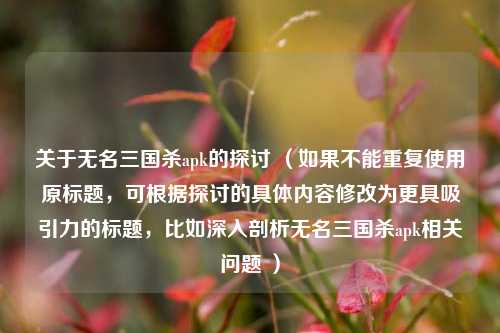 关于无名三国杀apk的探讨 （如果不能重复使用原标题，可根据探讨的具体内容修改为更具吸引力的标题，比如深入剖析无名三国杀apk相关问题 ）