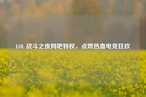 LOL 战斗之夜网吧特权，点燃热血电竞狂欢