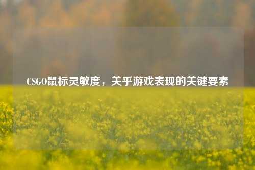 CSGO鼠标灵敏度，关乎游戏表现的关键要素