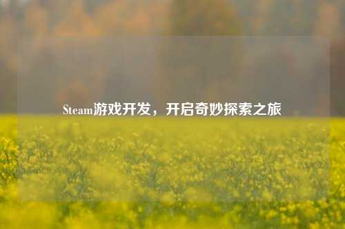 Steam游戏开发，开启奇妙探索之旅