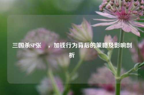 三国杀SP张郃,加钱行为背后的策略及影响剖析