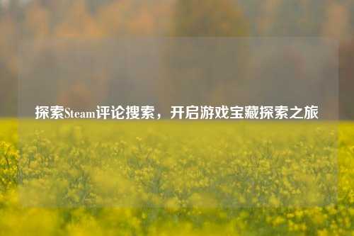 探索Steam评论搜索，开启游戏宝藏探索之旅