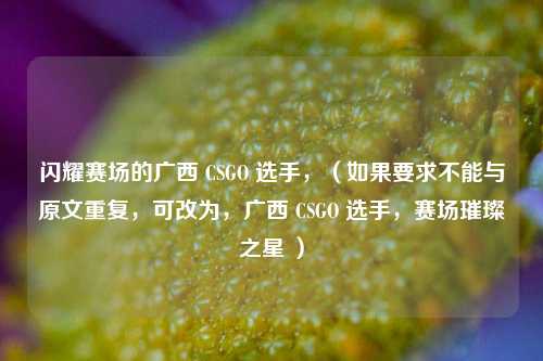 闪耀赛场的广西 CSGO 选手,(如果要求不能与原文重复,可改为,广西 CSGO 选手,赛场璀璨之星 )