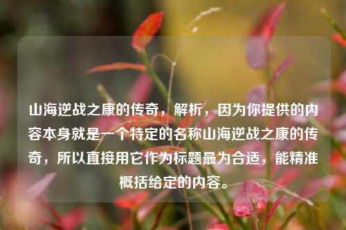 山海逆战之康的传奇,解析,因为你提供的内容本身就是一个特定的名称山海逆战之康的传奇,所以直接用它作为标题最为合适,能精准概括给定的内容。