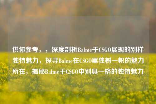 供你参考，，深度剖析Balme于CSGO展现的别样独特魅力，探寻Balme在CSGO里独树一帜的魅力所在，揭秘Balme于CSGO中别具一格的独特魅力