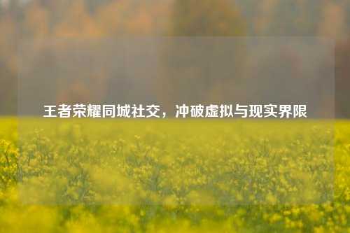 王者荣耀同城社交,冲破虚拟与现实界限