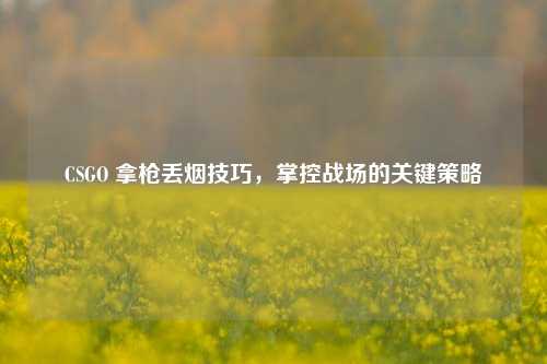 CSGO 拿枪丢烟技巧，掌控战场的关键策略