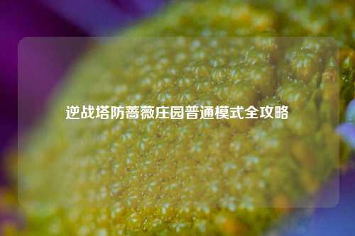 逆战塔防蔷薇庄园普通模式全攻略