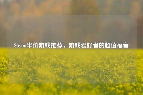Steam半价游戏推荐，游戏爱好者的超值福音