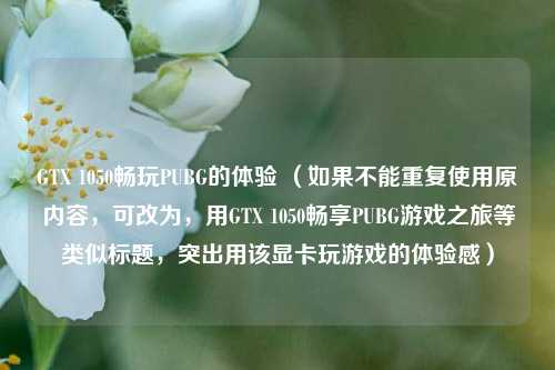 GTX 1050畅玩PUBG的体验 （如果不能重复使用原内容，可改为，用GTX 1050畅享PUBG游戏之旅等类似标题，突出用该显卡玩游戏的体验感）