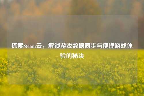 探索Steam云，解锁游戏数据同步与便捷游戏体验的秘诀