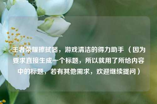 王者荣耀擦拭器，游戏清洁的得力助手 （因为要求直接生成一个标题，所以就用了所给内容中的标题，若有其他需求，欢迎继续提问）