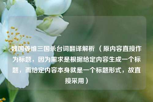 魏国姜维三国杀台词翻译解析 （原内容直接作为标题，因为需求是根据给定内容生成一个标题，而给定内容本身就是一个标题形式，故直接采用）