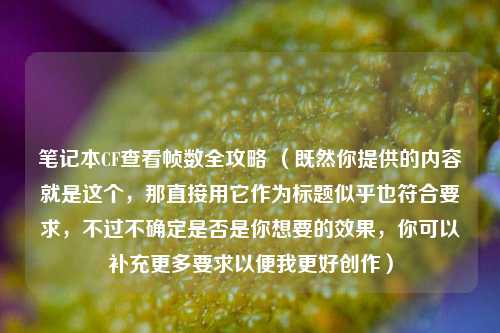 笔记本CF查看帧数全攻略 （既然你提供的内容就是这个，那直接用它作为标题似乎也符合要求，不过不确定是否是你想要的效果，你可以补充更多要求以便我更好创作）