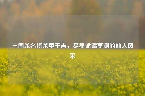 三国杀名将杀里于吉,尽显诡谲莫测的仙人风采