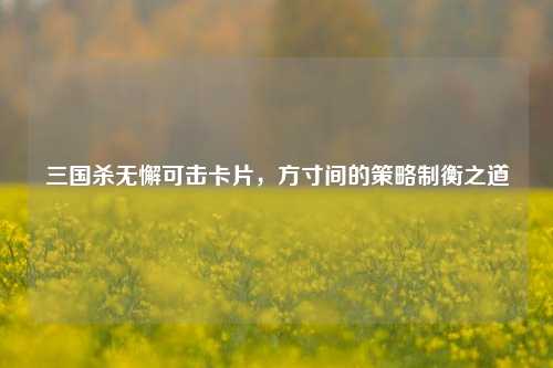 三国杀无懈可击卡片，方寸间的策略制衡之道