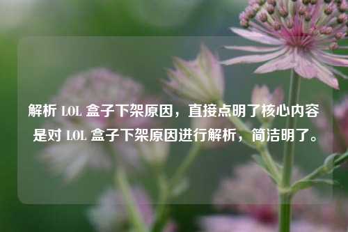 解析 LOL 盒子下架原因，直接点明了核心内容是对 LOL 盒子下架原因进行解析，简洁明了。