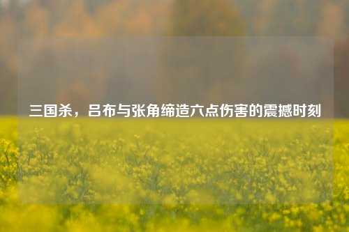 三国杀，吕布与张角缔造六点伤害的震撼时刻