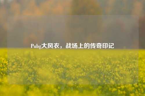 Pubg大风衣，战场上的传奇印记