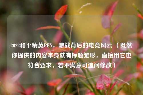 2022和平精英PEN,激战背后的电竞风云 (既然你提供的内容本身就有标题雏形,直接用它也符合要求,若不满意可追问修改)