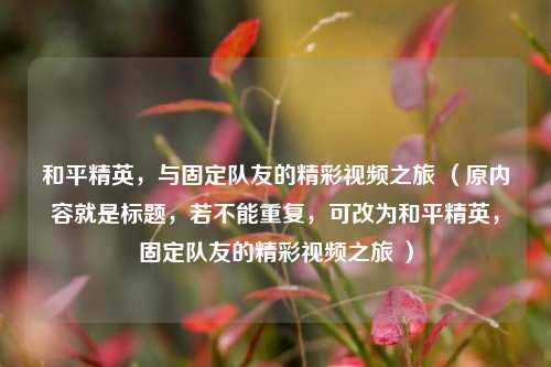和平精英，与固定队友的精彩视频之旅 （原内容就是标题，若不能重复，可改为和平精英，固定队友的精彩视频之旅 ）
