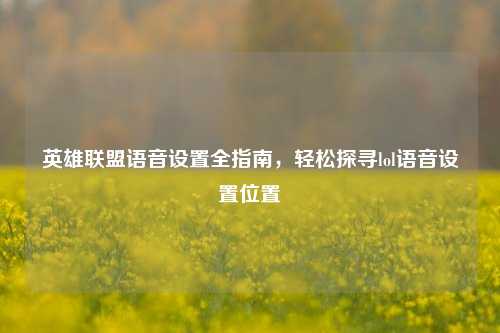 英雄联盟语音设置全指南，轻松探寻lol语音设置位置