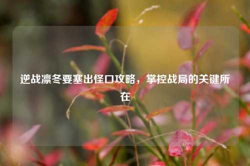 逆战凛冬要塞出怪口攻略，掌控战局的关键所在