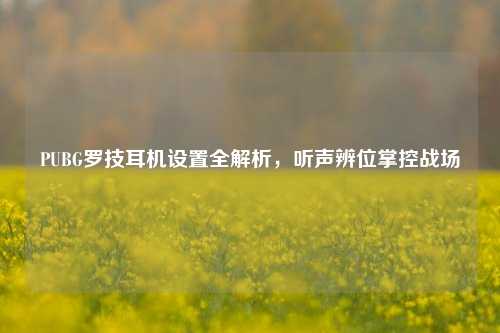 PUBG罗技耳机设置全解析，听声辨位掌控战场