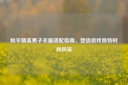 和平精英男子衣服搭配指南,塑造游戏独特时尚风采