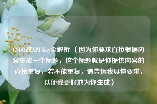 CSGO改API Key全解析 （因为你要求直接根据内容生成一个标题，这个标题就是你提供内容的直接重复，若不能重复，请告诉我具体要求，以便我更好地为你生成）