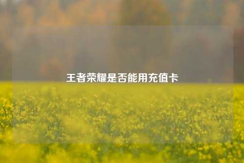 王者荣耀是否能用充值卡