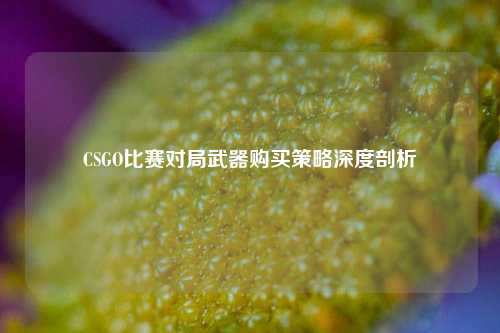 CSGO比赛对局武器购买策略深度剖析