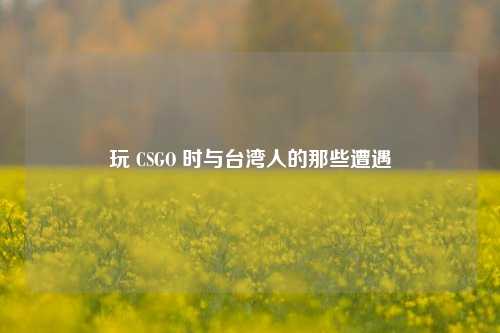 玩 CSGO 时与台湾人的那些遭遇
