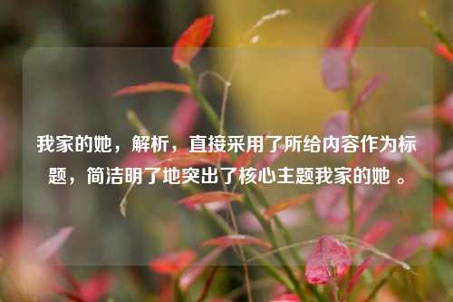 我家的她,解析,直接采用了所给内容作为标题,简洁明了地突出了核心主题我家的她 。