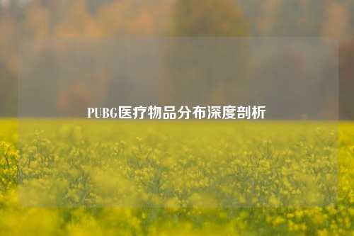 PUBG医疗物品分布深度剖析