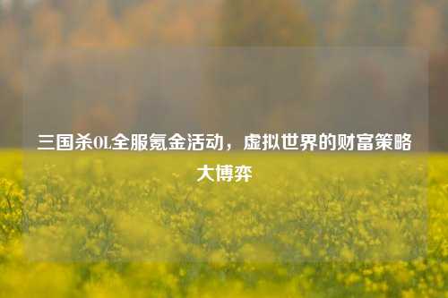 三国杀OL全服氪金活动,虚拟世界的财富策略大博弈