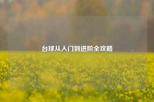 台球从入门到进阶全攻略