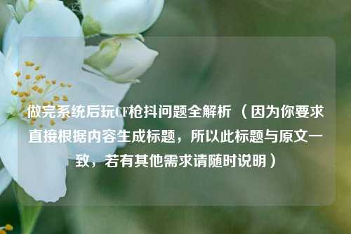 做完系统后玩CF枪抖问题全解析 （因为你要求直接根据内容生成标题，所以此标题与原文一致，若有其他需求请随时说明）