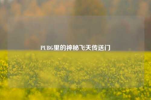 PUBG里的神秘飞天传送门
