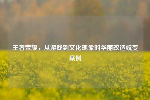 王者荣耀，从游戏到文化现象的华丽改造蜕变案例