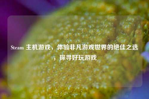 Steam 主机游戏,体验非凡游戏世界的绝佳之选,探寻好玩游戏