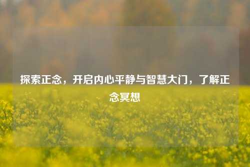 探索正念,开启内心平静与智慧大门,了解正念冥想