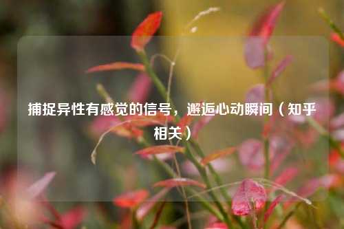 捕捉异性有感觉的信号,邂逅心动瞬间(知乎相关)