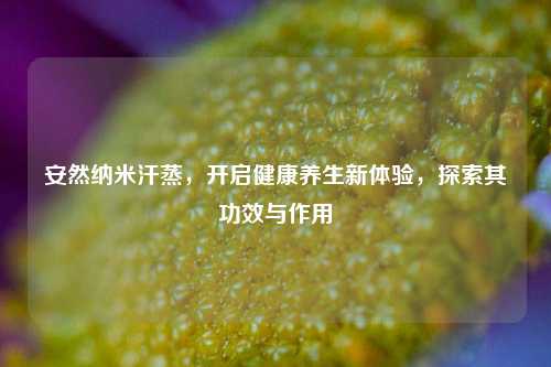 安然纳米汗蒸，开启健康养生新体验，探索其功效与作用