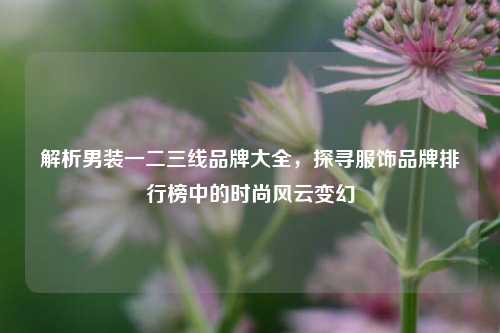 解析男装一二三线品牌大全,探寻服饰品牌排行榜中的时尚风云变幻