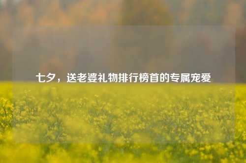 七夕，送老婆礼物排行榜首的专属宠爱