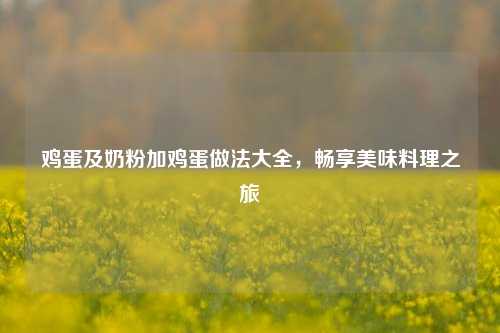 鸡蛋及奶粉加鸡蛋做法大全,畅享美味料理之旅