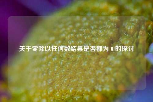关于零除以任何数结果是否都为 0 的探讨