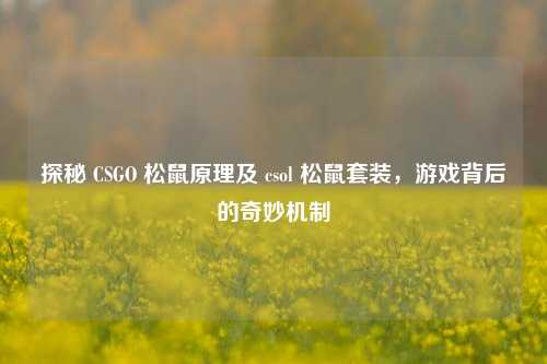 探秘 CSGO 松鼠原理及 csol 松鼠套装，游戏背后的奇妙机制